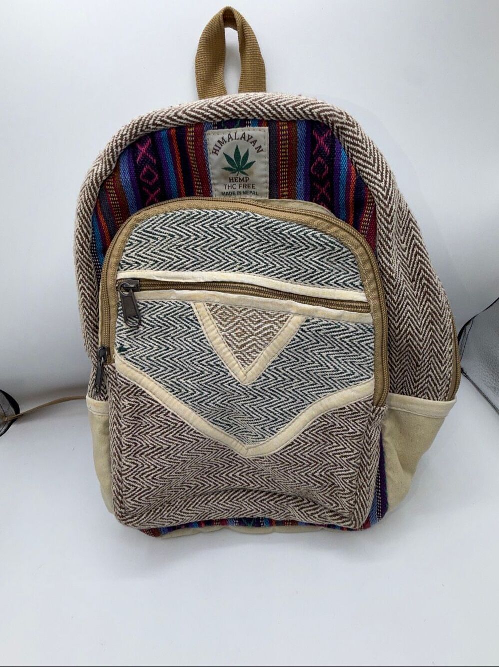 HANDMADE Nepalese Hemp Bohemian Style Medium Size Backpack
